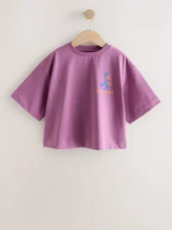T-Shirts*Next - Oversized T-shirt met grafische print (3-16jr) Purple Croissant