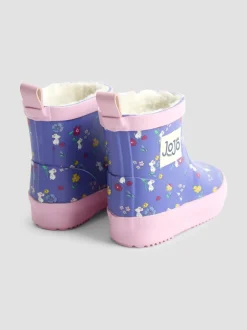 Laarzen|Jojo Maman Bébé Purple Mouse - Print Cosy Short Wellies