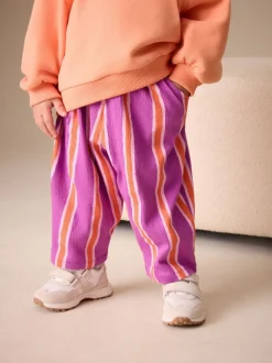 Broeken En Leggings*Next Purple Orange Stripe - Broek met wijde kortere pijpen (3mnd -7jr)