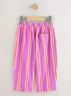 Broeken En Leggings*Next Purple Orange Stripe - Broek met wijde kortere pijpen (3mnd -7jr)