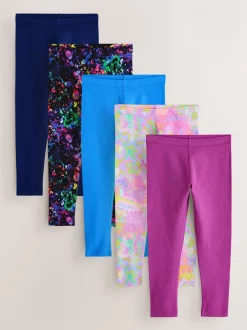 Broeken En Leggings*Next Purple/Splat - Verpakking van 5 leggings (3-16 jr)