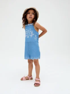Jumpsuits En Playsuits*Raffya Rachel Embroidered 100% Cotton Romper
