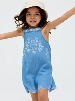 Jumpsuits En Playsuits*Raffya Rachel Embroidered 100% Cotton Romper