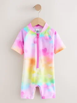 Badkleding|Badkleding*Next Rainbow Ombre Hearts - Zonbeschermend badpak (3 mnd-10 jr)