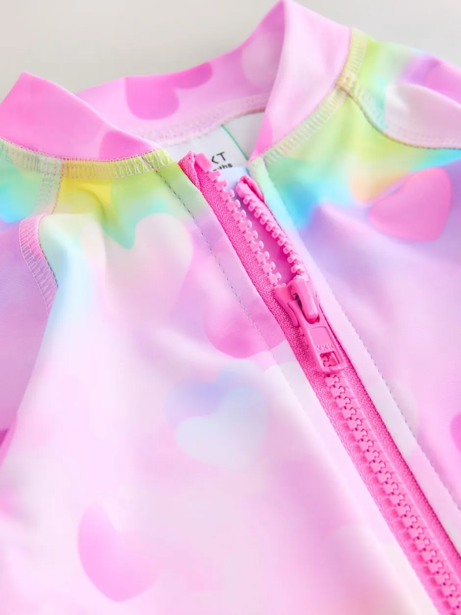 Badkleding|Badkleding*Next Rainbow Ombre Hearts - Zonbeschermend badpak (3 mnd-10 jr)