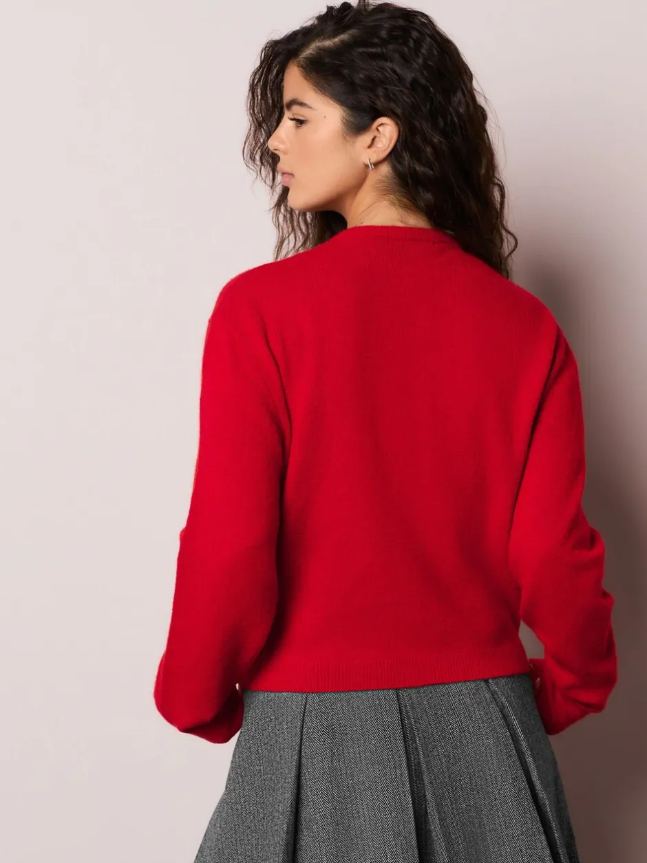 Gelegenheidskleding|Gebreide Kleding*Next Red Cherry Buttons - Gebreid vest met ronde hals