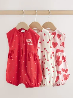 Rompertjes En Tuinbroeken*Next - romperpakje Red Heart Printed Button Through