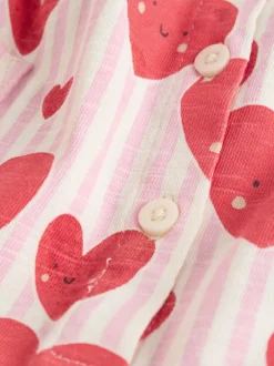 Rompertjes En Tuinbroeken*Next - romperpakje Red Heart Printed Button Through