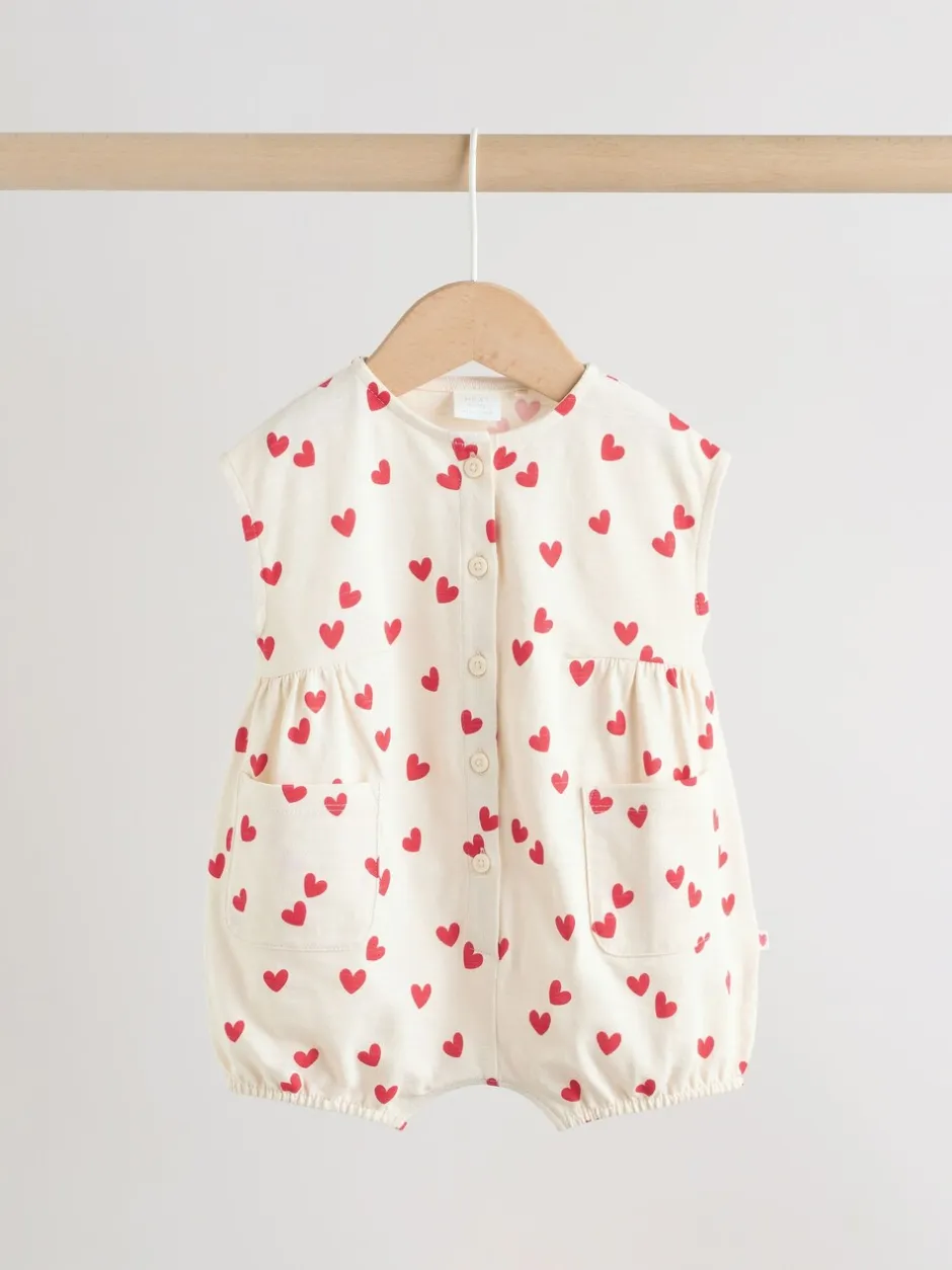 Rompertjes En Tuinbroeken*Next - romperpakje Red Heart Printed Button Through