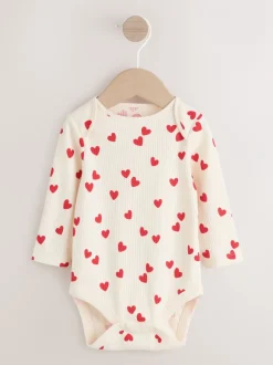 Rompertjes En Hemdjes|Next Red Heart Valentines - Babyrompertjes met lange mouwen