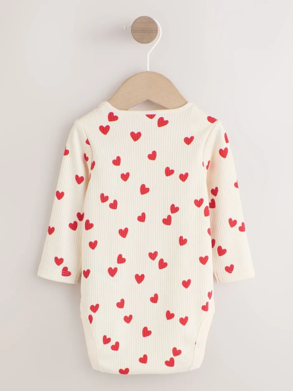Rompertjes En Hemdjes|Next Red Heart Valentines - Babyrompertjes met lange mouwen