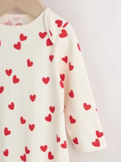 Rompertjes En Hemdjes|Next Red Heart Valentines - Babyrompertjes met lange mouwen