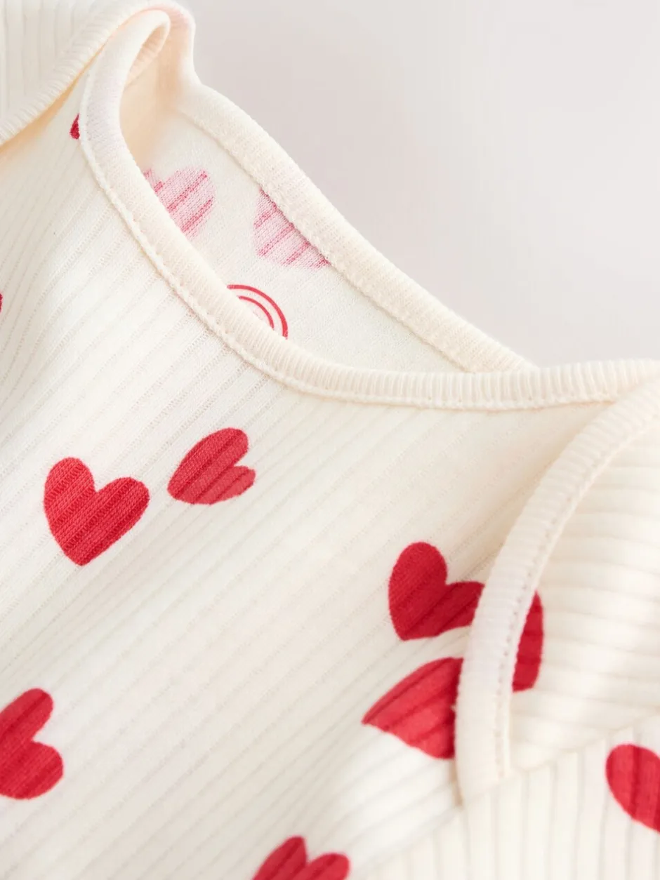 Rompertjes En Hemdjes|Next Red Heart Valentines - Babyrompertjes met lange mouwen