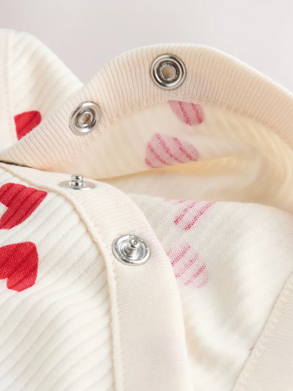 Rompertjes En Hemdjes|Next Red Heart Valentines - Babyrompertjes met lange mouwen