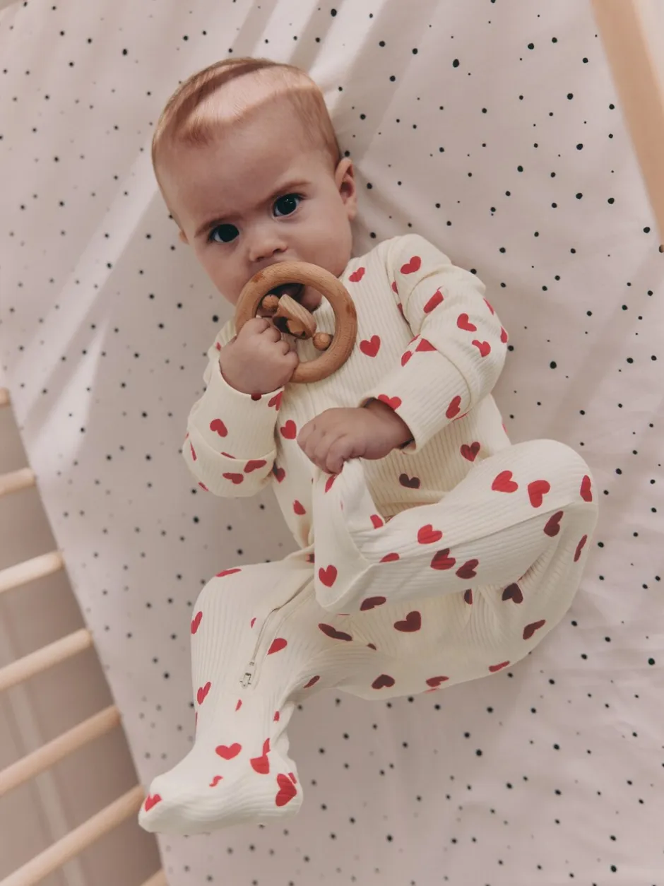 Babypakjes En Babypyjama's*Next Red Heart Valentines - Valentines Two Way Zip Baby Sleepsuit (0-2yrs)