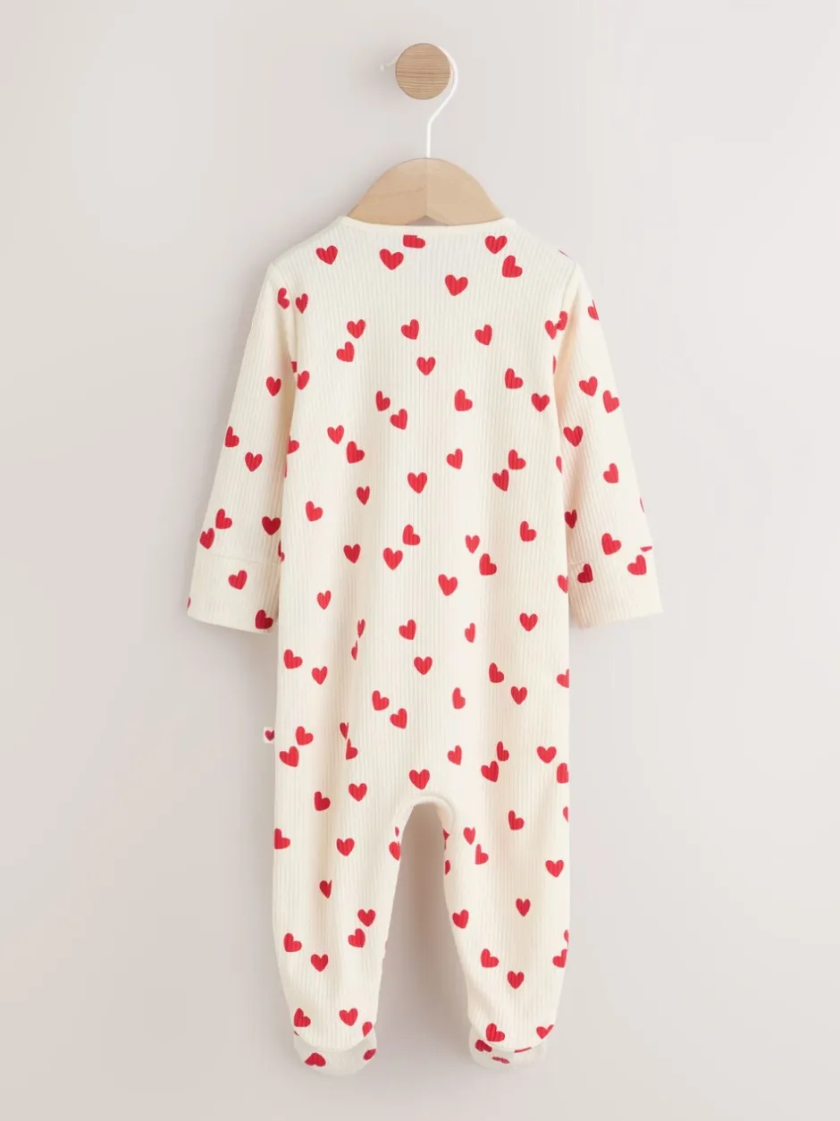Babypakjes En Babypyjama's*Next Red Heart Valentines - Valentines Two Way Zip Baby Sleepsuit (0-2yrs)