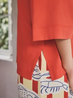 Pyjama's|Loungewear|Next Red Stripe Fish - Tricot pyjama met korte mouwen