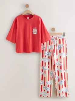Pyjama's|Loungewear|Next Red Stripe Fish - Tricot pyjama met korte mouwen