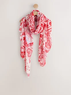 Mutsen, Handschoenen En Sjaals|Next Red Valentine Patchwork - Lichte sjaal