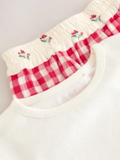 Nachtkleding En Pyjama's|Pyjama's*Next Red/Ecru Gingham - Wide Leg Pyjamas (3-16yrs)