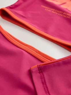 Badkleding*Next Red/Orange Slogan - Bikini met lange mouwen (3 - 16 jr)