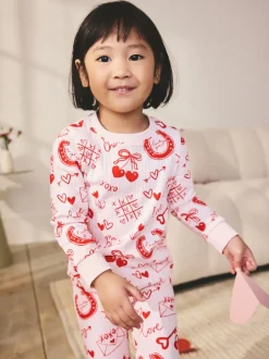Nachtkleding En Pyjama's|Pyjama's*Next Red/Pink Valentines - Behaaglijke pyjama (9 mnd-12 jr)