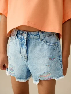 Shorts En Rokken*Next - 100% katoenen shorts met gerafelde rand (3-16jr) Regenboog