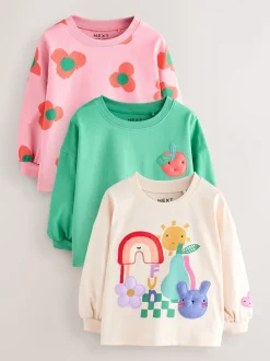 Tops|Next Regenboog - Character tops met lange mouwen verpakking van 3 (3mnd -7jr)