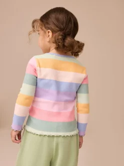 Tops|Next Regenboog - Geribbeld T-shirt met lange mouwen (3mnd-7jr)