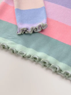 Tops|Next Regenboog - Geribbeld T-shirt met lange mouwen (3mnd-7jr)