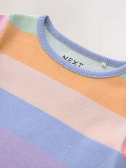 Tops|Next Regenboog - Geribbeld T-shirt met lange mouwen (3mnd-7jr)