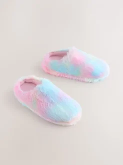 Pantoffels|Next - Pantoffels met imitatiebont Regenboog