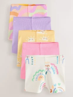 Shorts|Shorts En Rokken*Next Regenboog - Set van 5 geribbelde fietsshorts (3 mnd-7 jr)