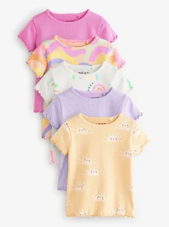 Multipacks|Tops|Next Regenboog - Set van 5 T-shirts met korte mouwen (3mnd-7jr)