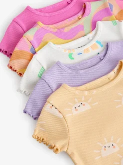 Multipacks|Tops|Next Regenboog - Set van 5 T-shirts met korte mouwen (3mnd-7jr)