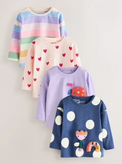 Tops|Multipacks*Next - Tops met lange mouwen set van 4 (3mnd - 7 jr) Regenboog