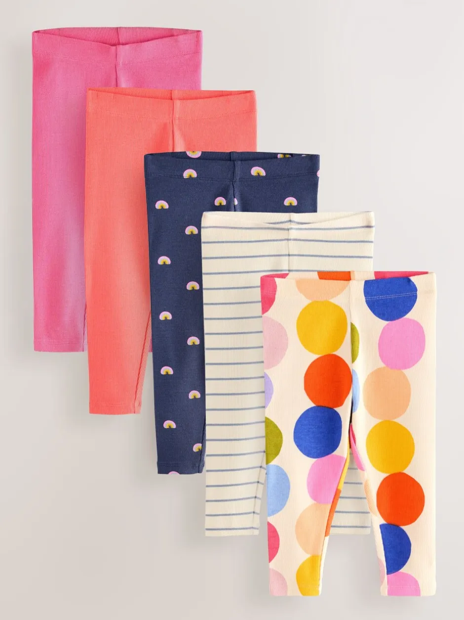Broeken En Leggings*Next - Verpakking van 5 geribbelde Leggings (3mnd -7jr) Regenboog
