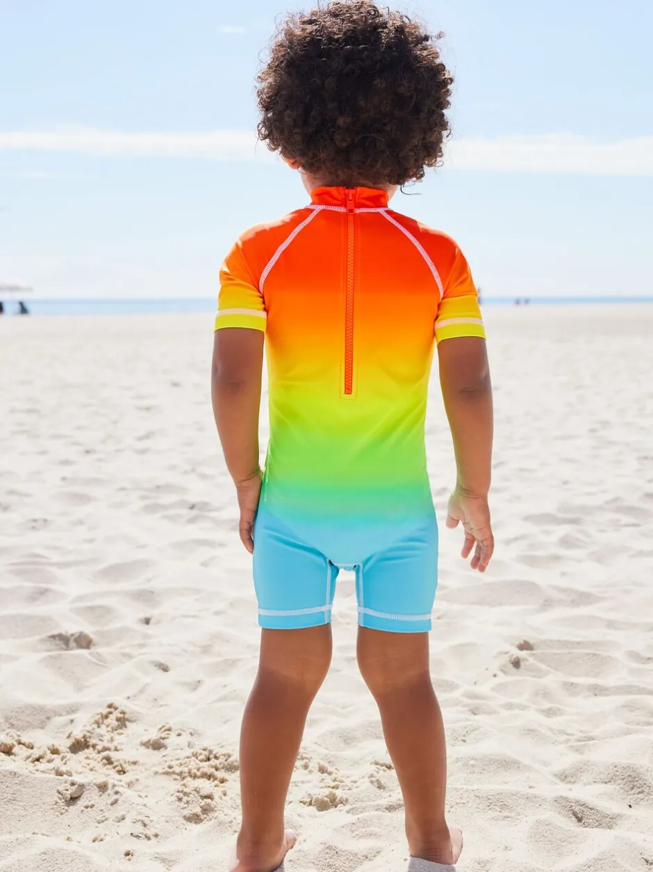 Badkleding|Badkleding|Next - Zonbeschermend onesie (3 mnd-7 jr) Regenboog dip-dye