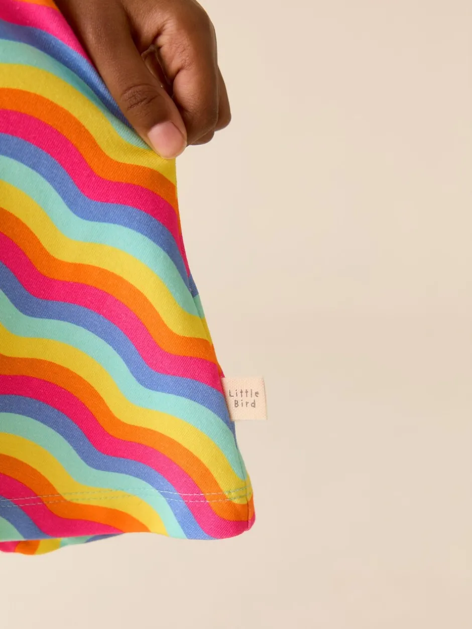 Jurken*Little Bird by Jools Oliver - Skater-jurk met lange mouwen Regenboogkleurig met golven