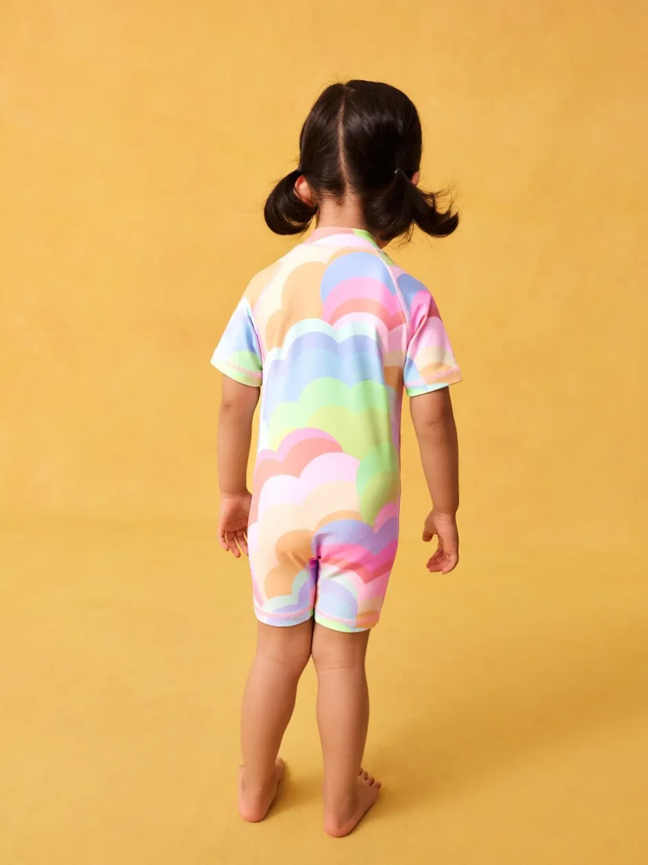Badkleding|Badkleding|Next Regenboogkleurig met golven - Zonbeschermend badpak (3 mnd-10 jr)