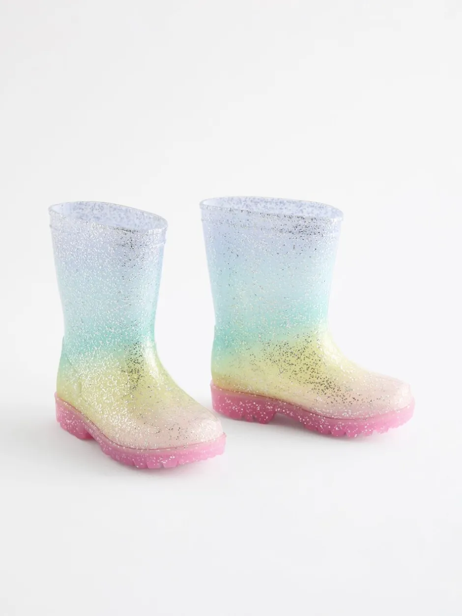 Laarzen|Next - Regenlaarzen met glitters Regenboogprint