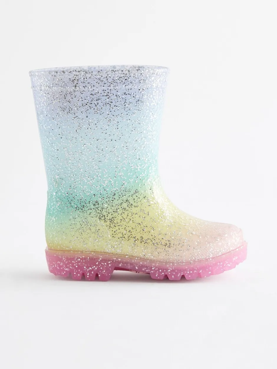 Laarzen|Next - Regenlaarzen met glitters Regenboogprint