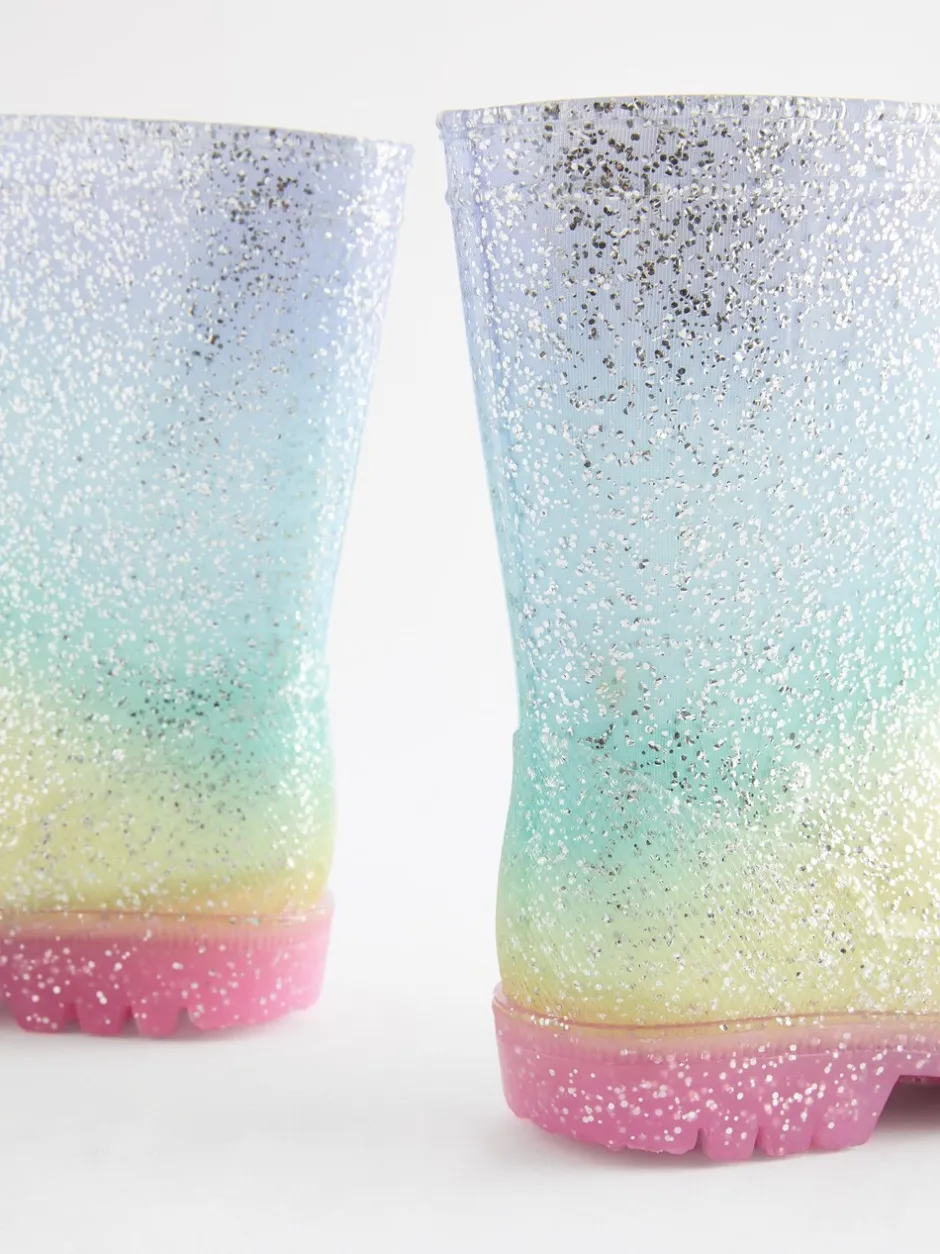 Laarzen|Next - Regenlaarzen met glitters Regenboogprint