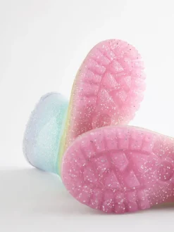 Laarzen|Next - Regenlaarzen met glitters Regenboogprint