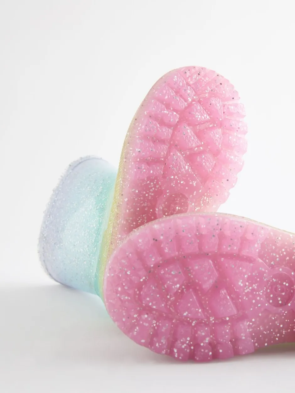 Laarzen|Next - Regenlaarzen met glitters Regenboogprint