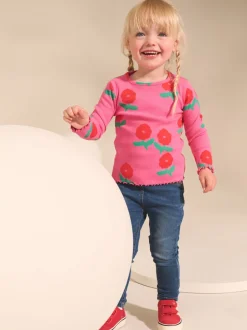 Tops|Tops|Next Regenboogstippen - Verpakking van 5 geribde tops met lange mouwen (3mnd-7jr)