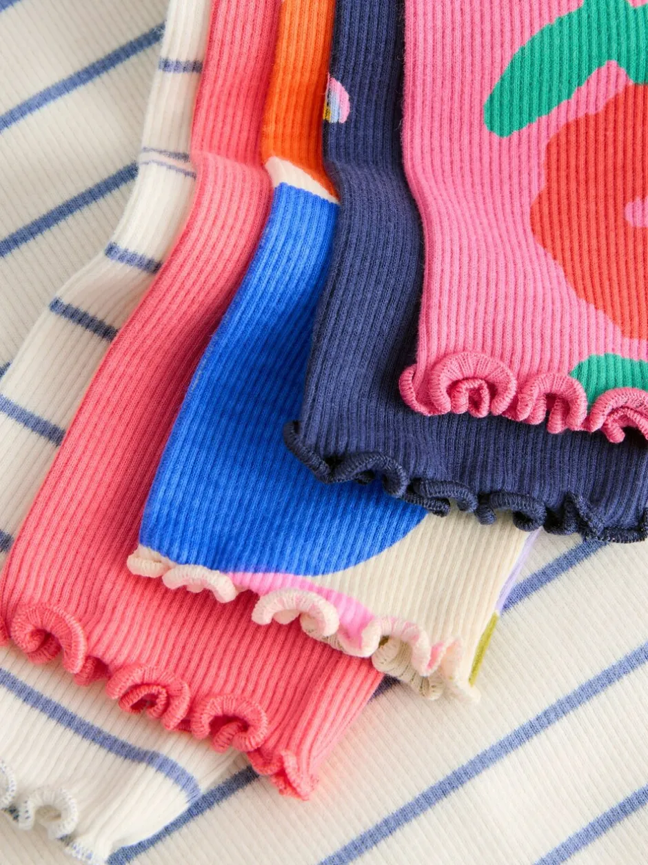 Tops|Tops|Next Regenboogstippen - Verpakking van 5 geribde tops met lange mouwen (3mnd-7jr)