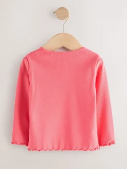Tops|Tops|Next Regenboogstippen - Verpakking van 5 geribde tops met lange mouwen (3mnd-7jr)