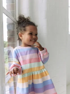 Truien En Breisels|Jurken|Next Regenboogstrepen - Sweaterjurk (3 mnd-7 jr)