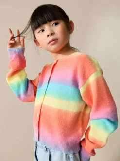 Gebreide Kleding|Next - Vest met knopen (3-16jr) Regenboogstrepen